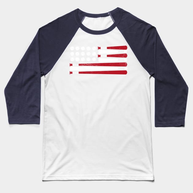 American Flag Patriotic Baseball Design Baseball T-Shirt by TeeShirt_Expressive